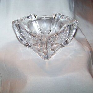 Vintage Sign Daum France Crystal Sculpture Bowl Trinket Holder or Display Piece